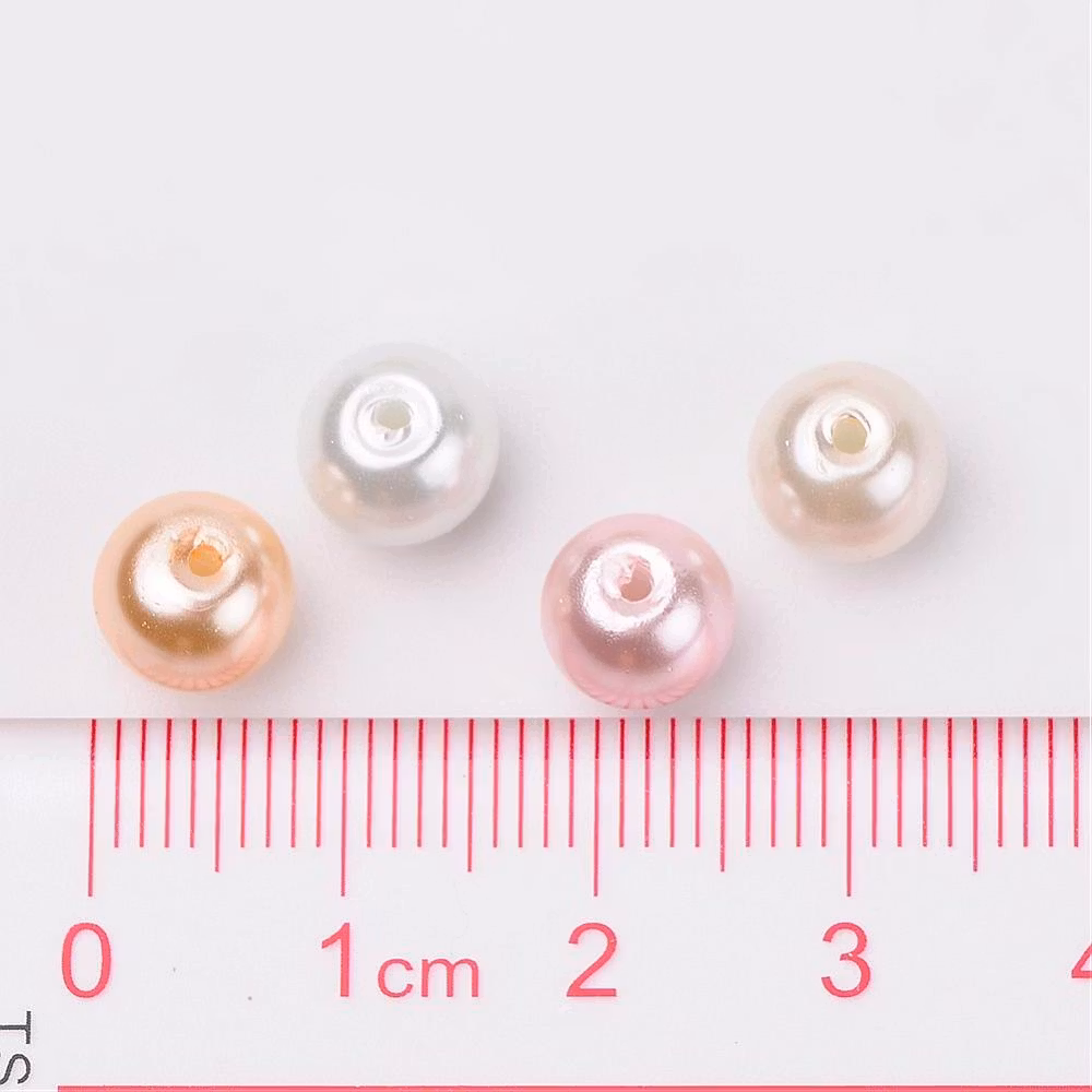 Glaspärlor, 8mm, 100st, Barely Pink Mix