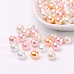 Glaspärlor, 8mm, 100st, Barely Pink Mix