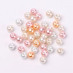 Glaspärlor, 8mm, 100st, Barely Pink Mix