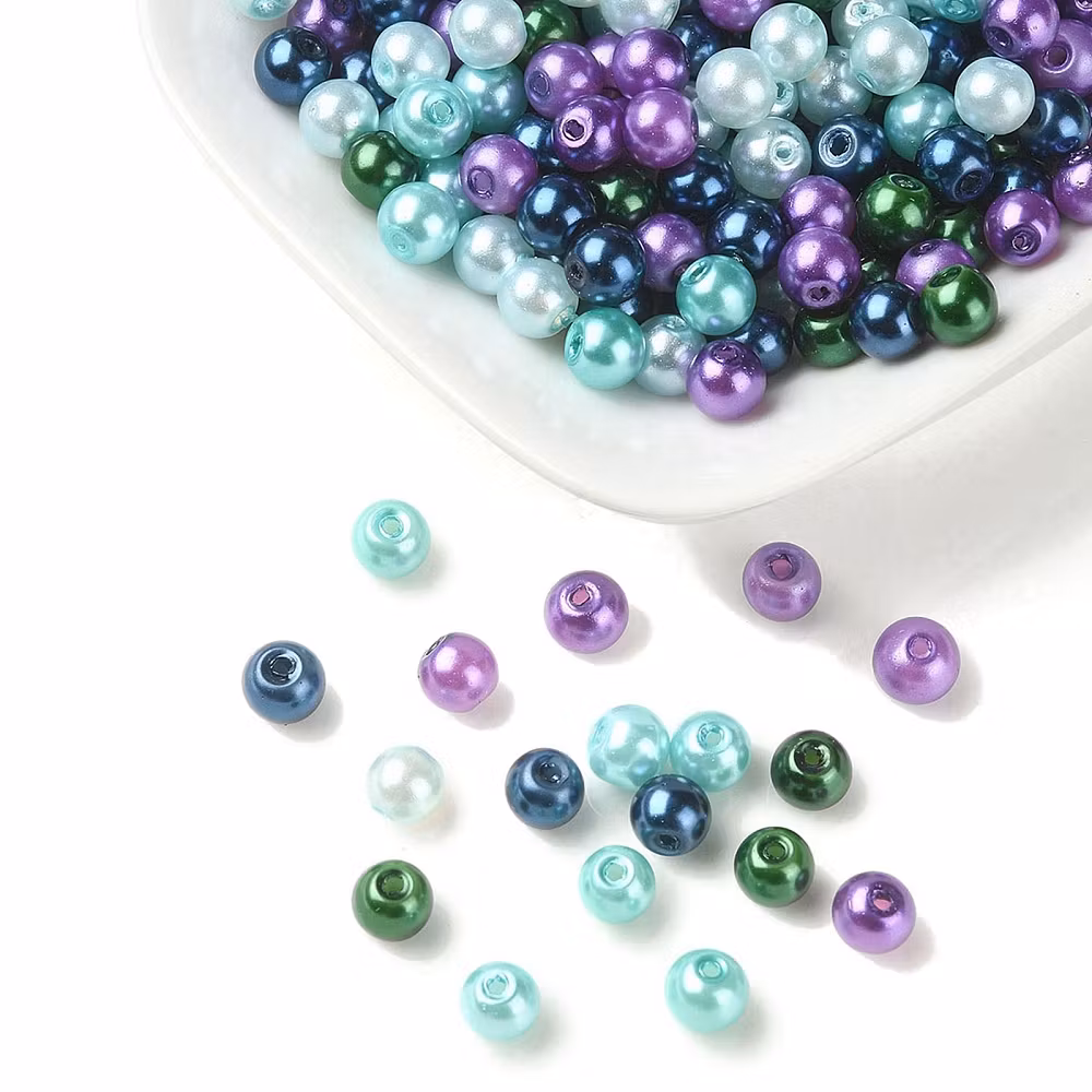 Glaspärlor, 6mm, 500st, Mixed Color