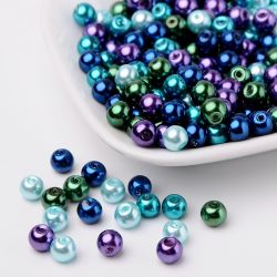 Glaspärlor, 6mm, 500st, Mixed Color