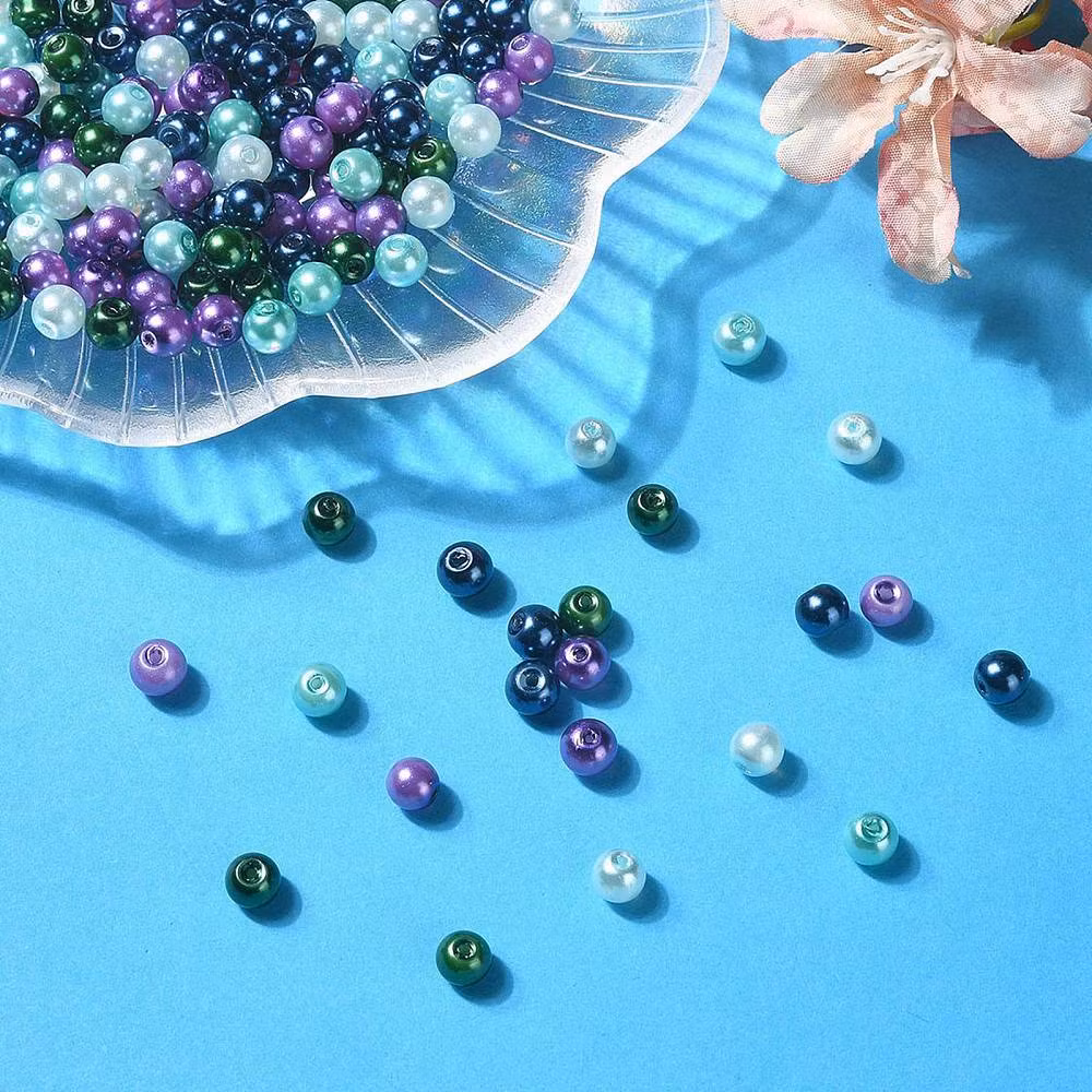Glaspärlor, 6mm, 500st, Mixed Color