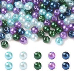 Glaspärlor, 6mm, 500st, Mixed Color