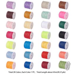 Nylontråd, Mixade Färger, 28 rullar, 0,8mm, 45m