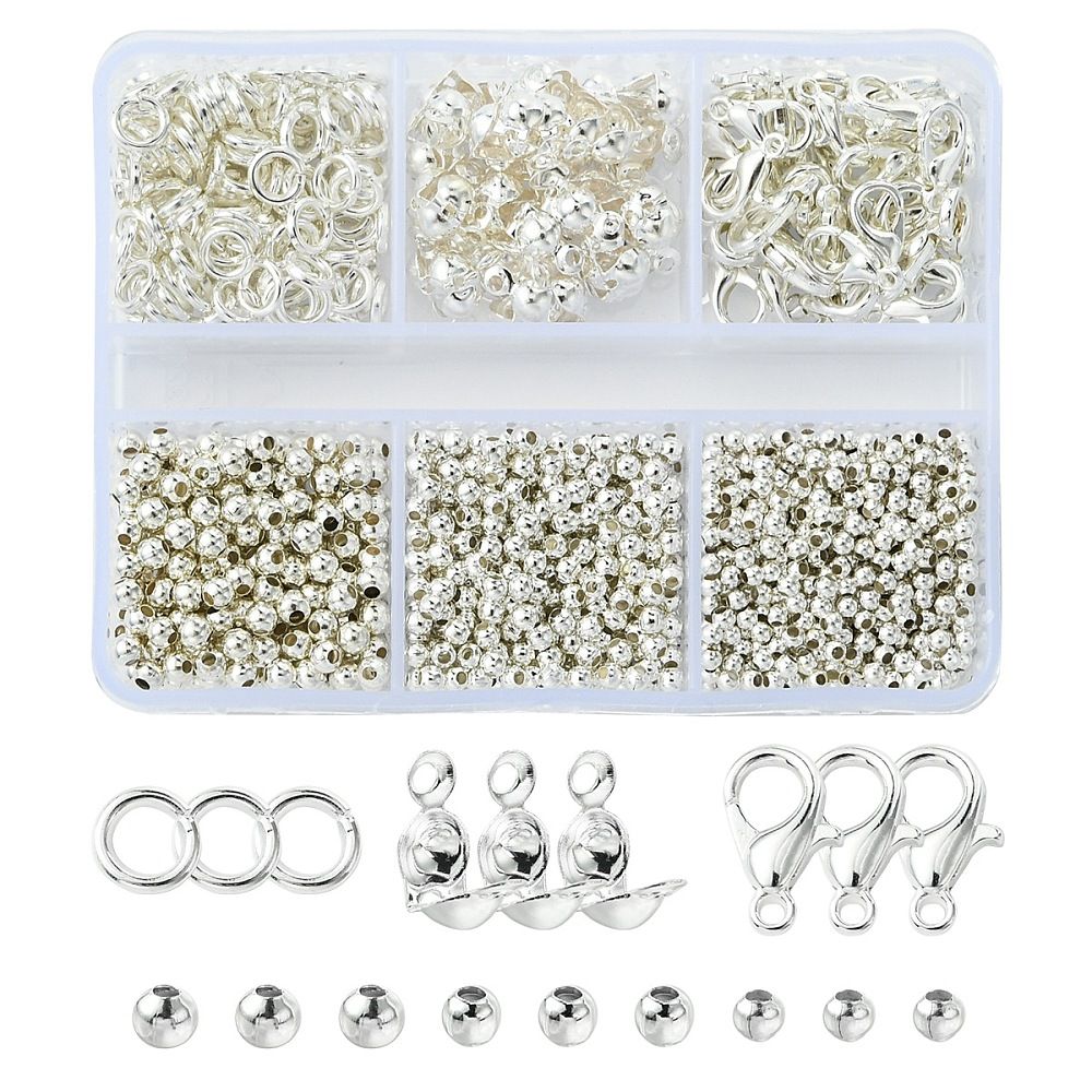 Smyckesdels-kit, 6 olika delar, Silver