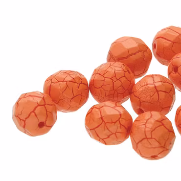 Tjeckiska Firepolish, 4mm, Orange/Dark Red