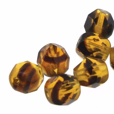 Tjeckiska Firepolish, 4mm, Tortoise Shell