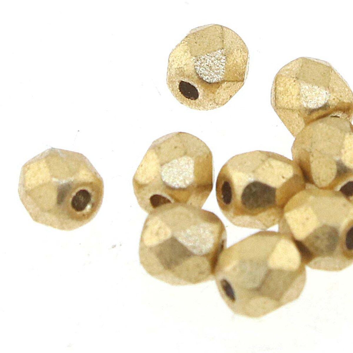 Tjeckiska Firepolish, 3mm, Bronze Pale Gold