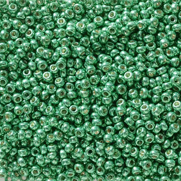 MIYUKI, Japanese Seed Beads, Round, 11/0, Duracoat Galv Dark Mint Green