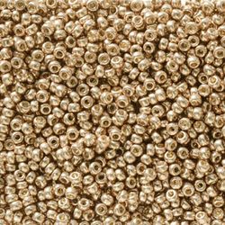 MIYUKI, Japanese Seed Beads, Round, 11/0, Duracoat Galv Light Champagne
