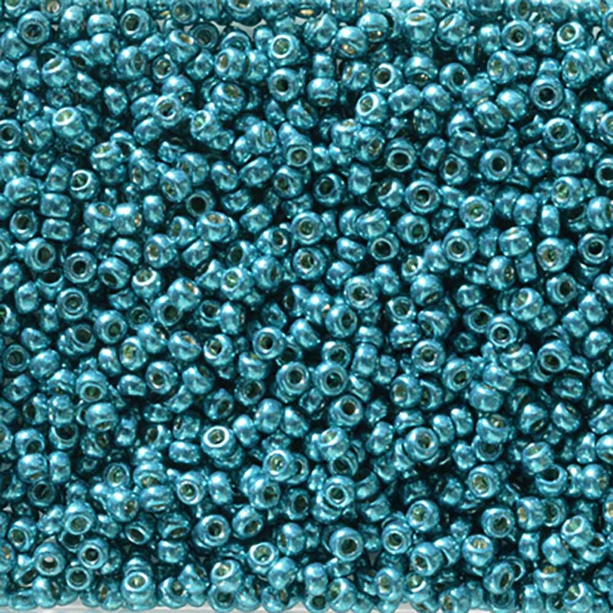 MIYUKI, Japanese Seed Beads, Round, 11/0, Duracoat Galv Capri Blue