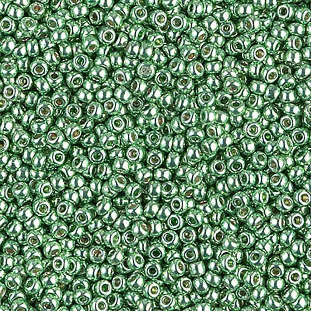 MIYUKI, Japanese Seed Beads, Round, 11/0, Duracoat Galv Dark Mint Green
