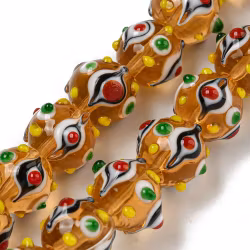 Lampwork, Glaspärlor, 1st, Bumpy, Round, Orange