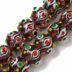 Lampwork, Glaspärlor, 1st, Bumpy, Round, Dark Red
