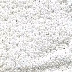 MIYUKI, Japanese Seed Beads, Round, 11/0, White Pearl Ceylon