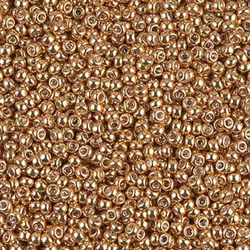 MIYUKI, Japanese Seed Beads, Round, 11/0, Galv Yellow Gold