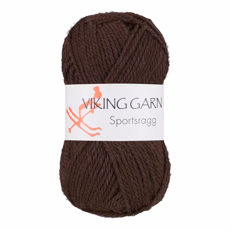 Garn Sportsragg, 50g, Brun 518