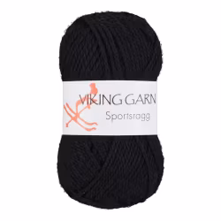 Garn Sportsragg, 50g, Svart 550