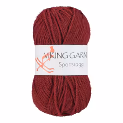Garn Sportsragg, 50g, Vinröd 561