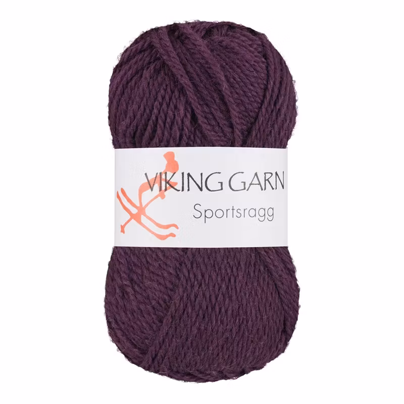 Garn Sportsragg, 50g, Mörk lila 578
