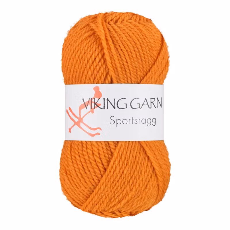 Garn Sportsragg, 50g, Mörk gul 544