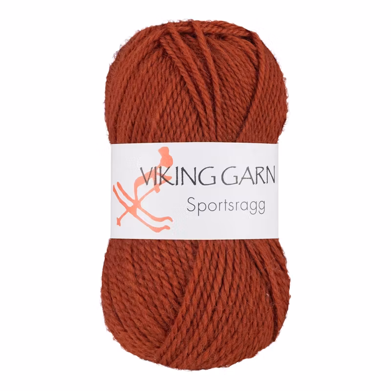 Garn Sportsragg, 50g, Orangebrun 543