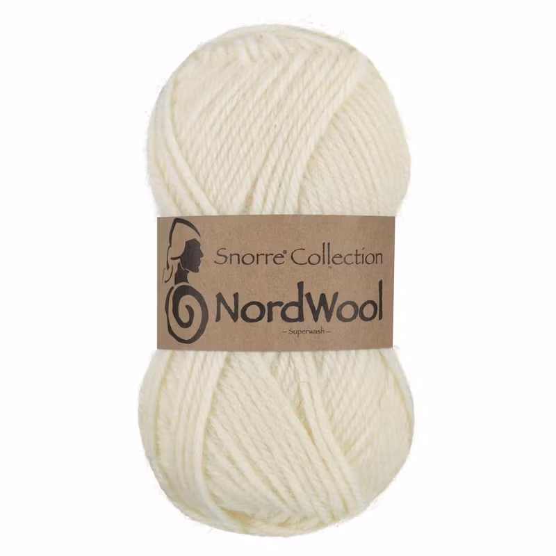 Snorre Collection Nordwool, 50g, 100 Blekt vit