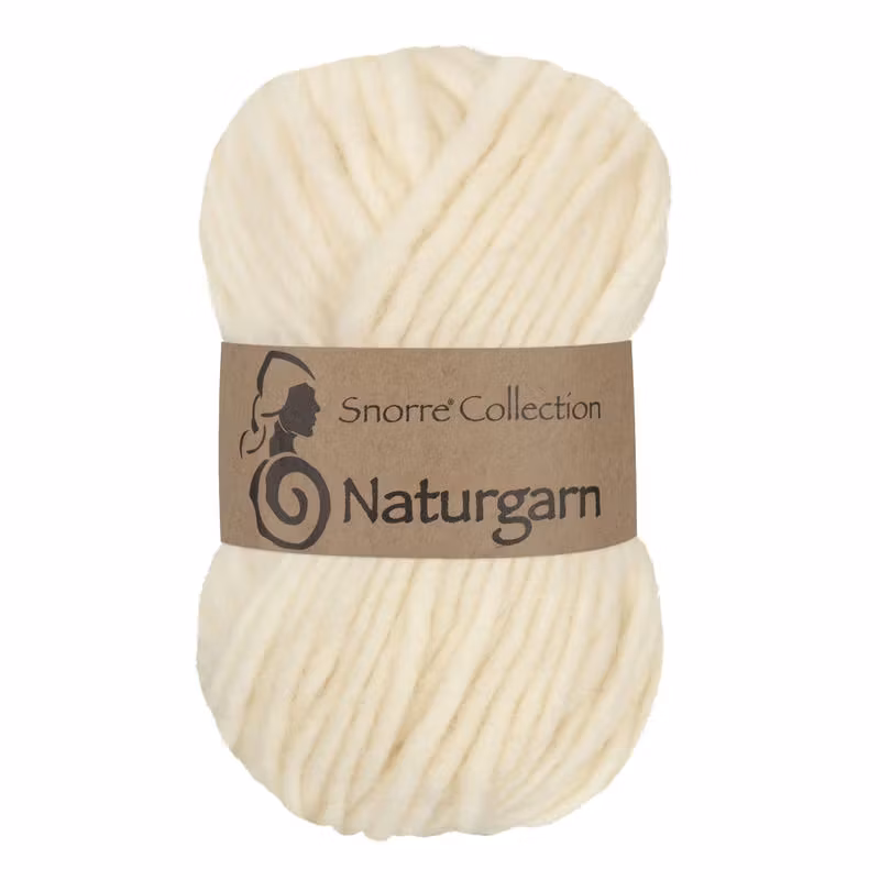 Snorre Collection Naturgarn 600 Naturvit – nystan i 100% ull, för stickning & tovning.
