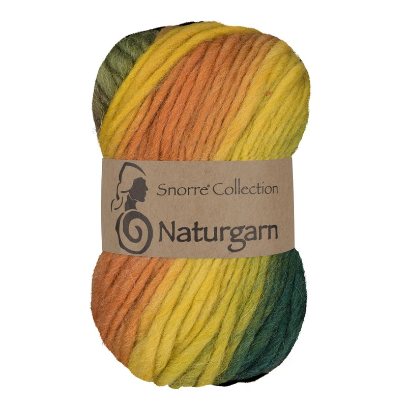 Snorre Collection Naturgarn, 50g, 634 Multi grön/gul