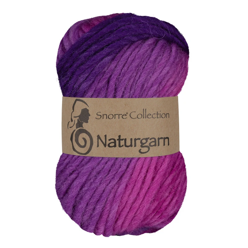 Snorre Collection Naturgarn, 50g, 669 Multi rosa/lila