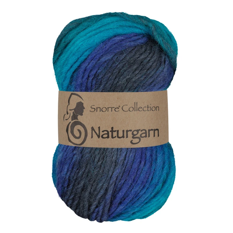 Snorre Collection Naturgarn, 50g, 627 Multi marin/turkos