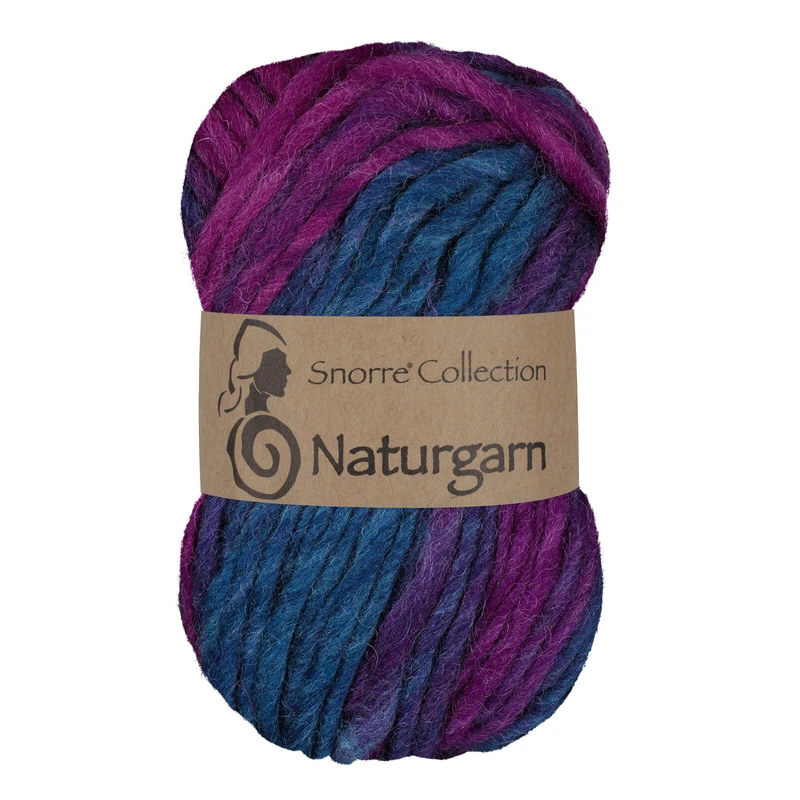 Snorre Collection Naturgarn, 50g, 675 Multi cerise/grön