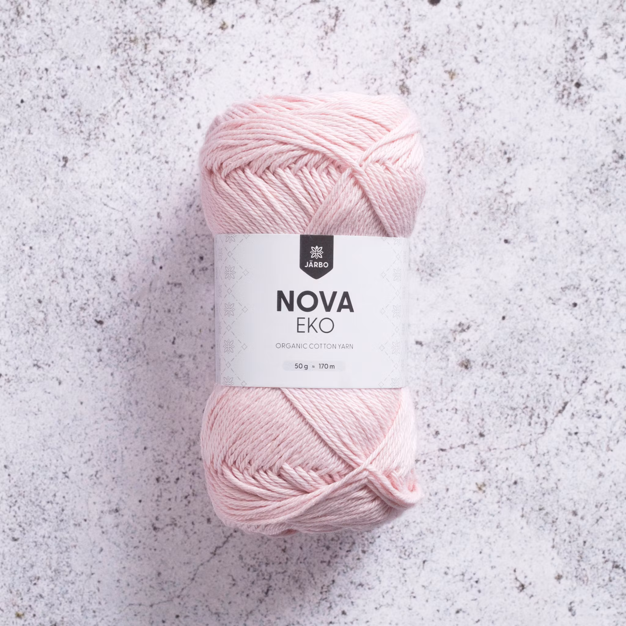 Järbo Nova Eko 213 Light Pink 50g – nystan ekologiskt bomullsgarn 8/4