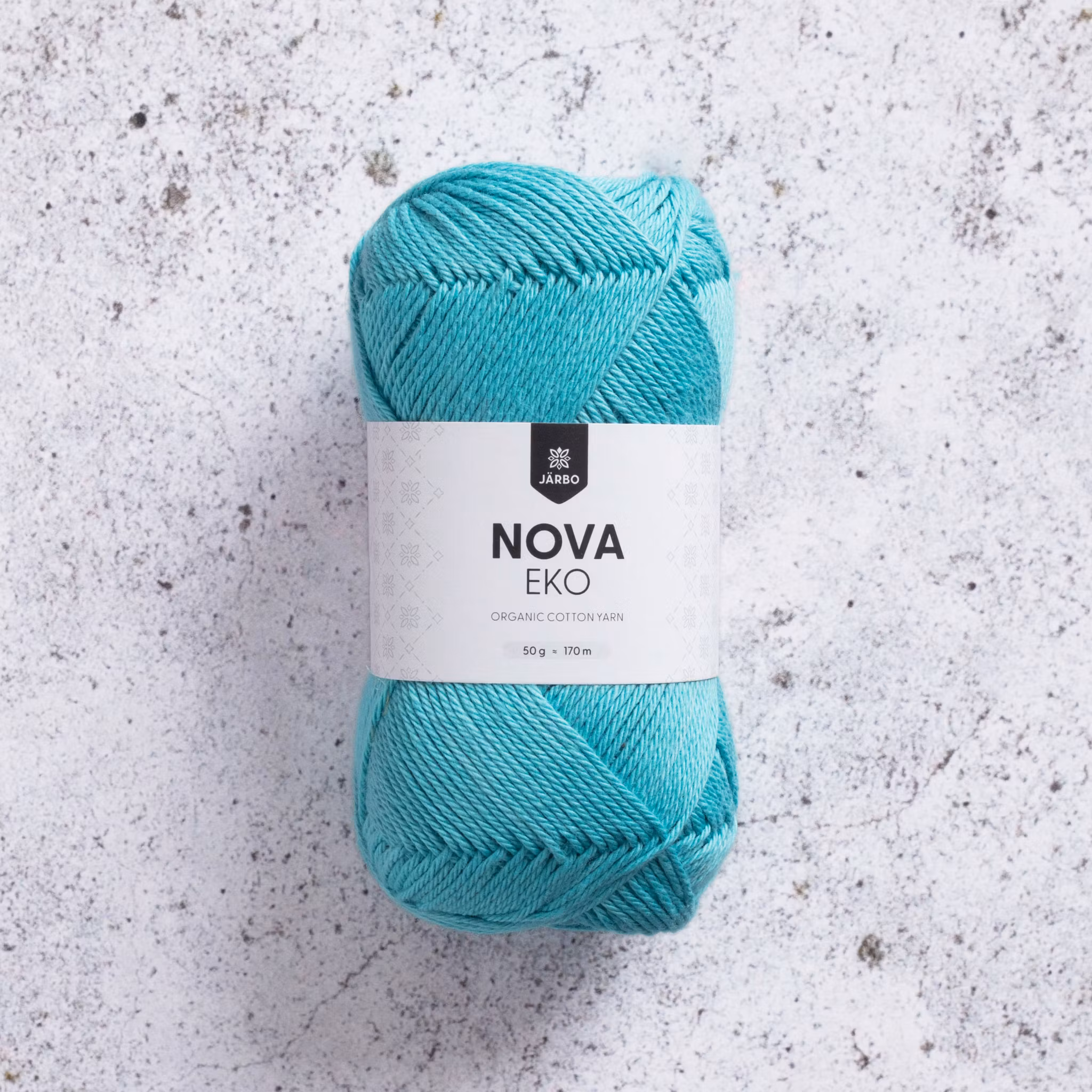 Järbo Nova Eko 219 Turquoise 50g – nystan ekologiskt bomullsgarn 8/4