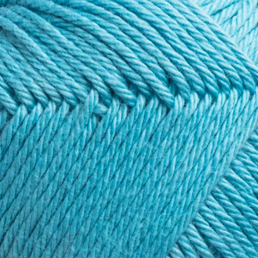 Närbild på Nova Eko 219 Turquoise – kulör och struktur i omerceriserad bomull