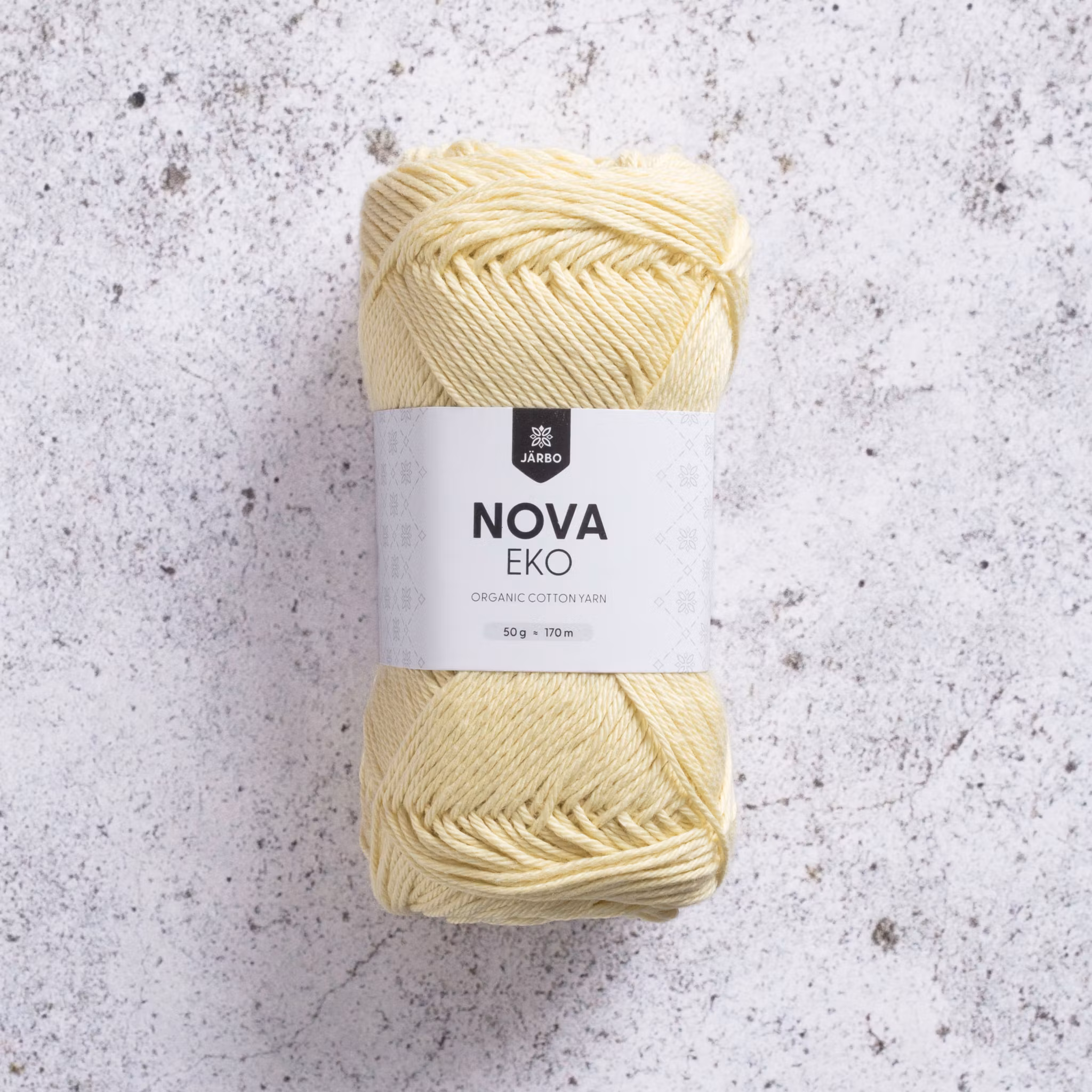 Järbo Nova Eko 224 Light Yellow 50g – nystan ekologiskt bomullsgarn 8/4