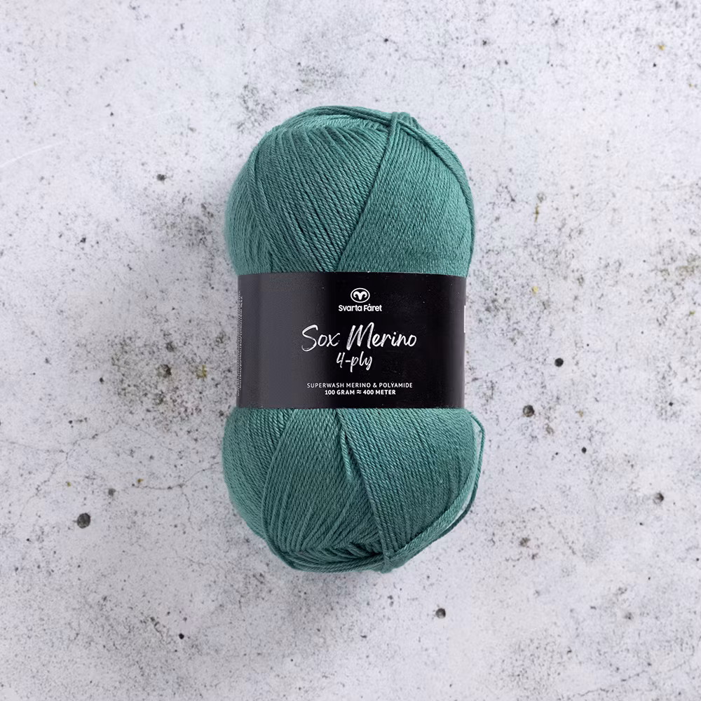 Svarta Fåret Sox Merino 4 ply Teal Ink 100g nystan sockgarn