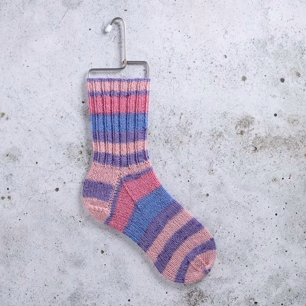 Sox Merino 4 ply Bubblegum Pop exempel bild socka