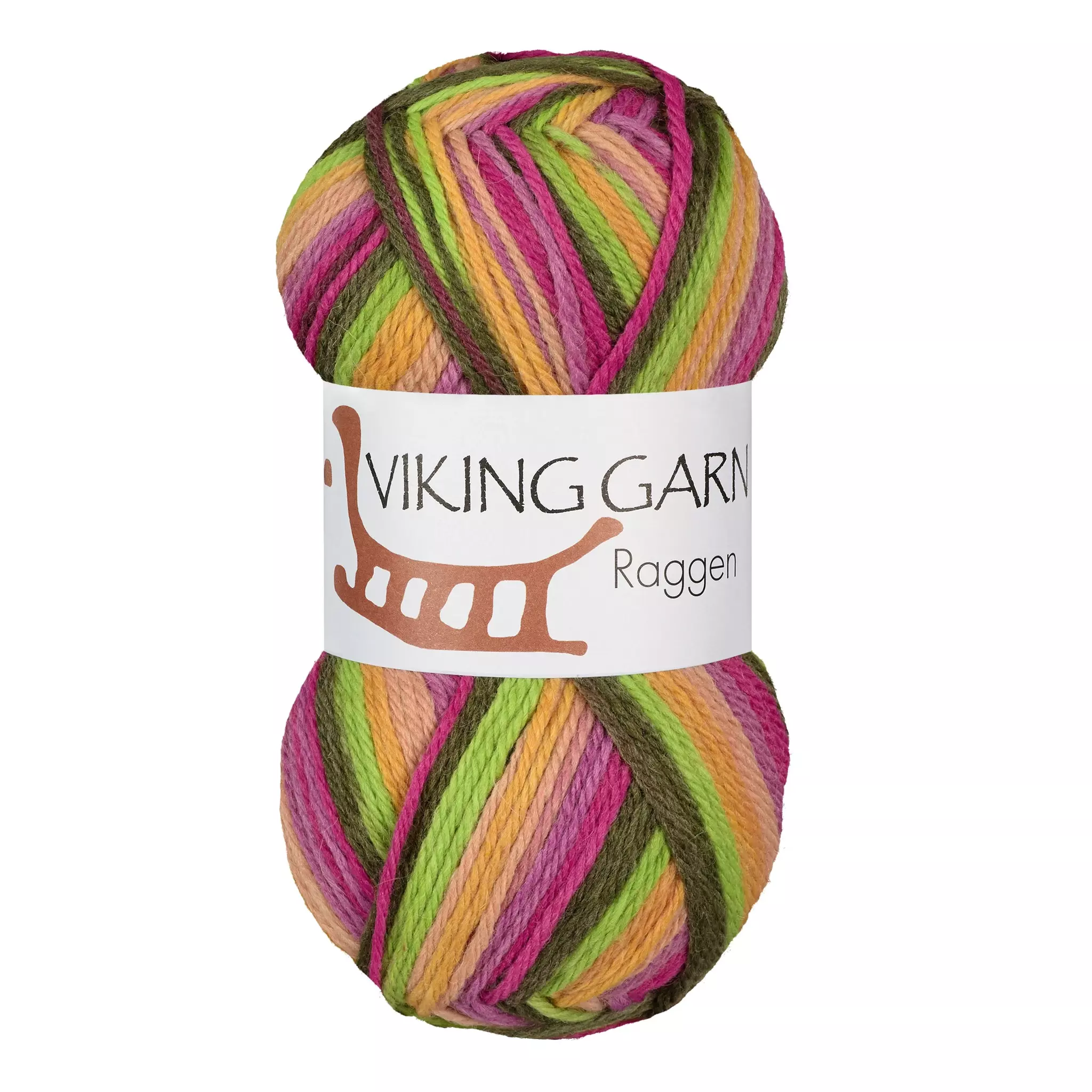 Viking Garn Raggen 150g färg 744 multi gul grön nystan sockgarn