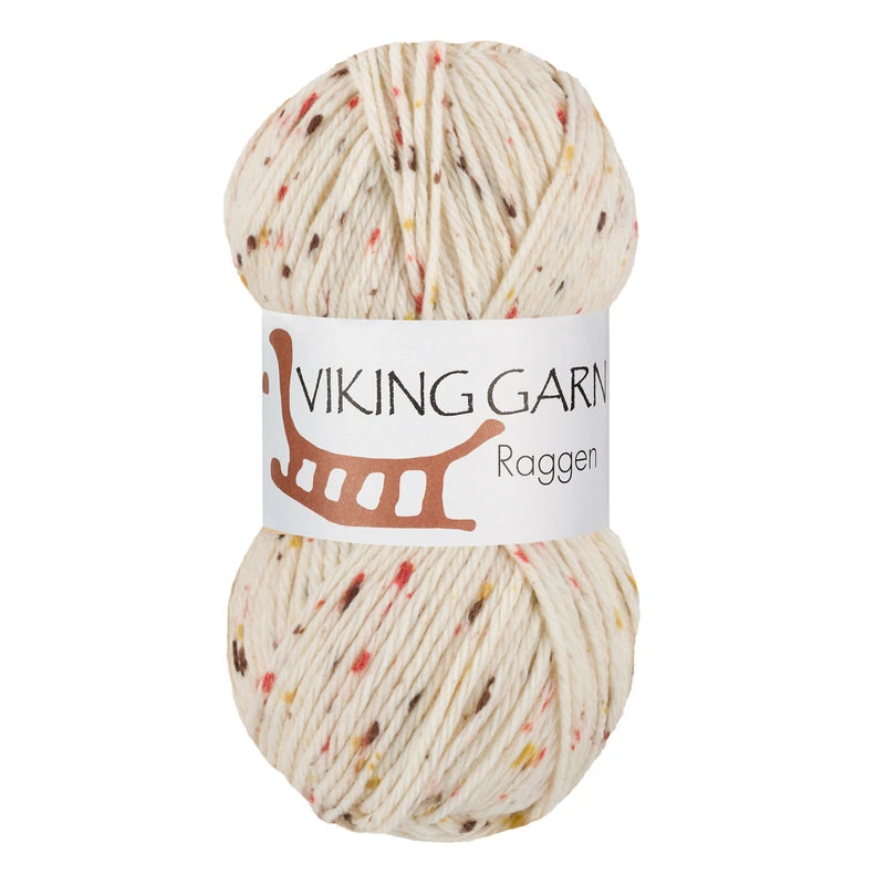 Viking Garn Raggen 150g färg 792 rött print nystan sockgarn