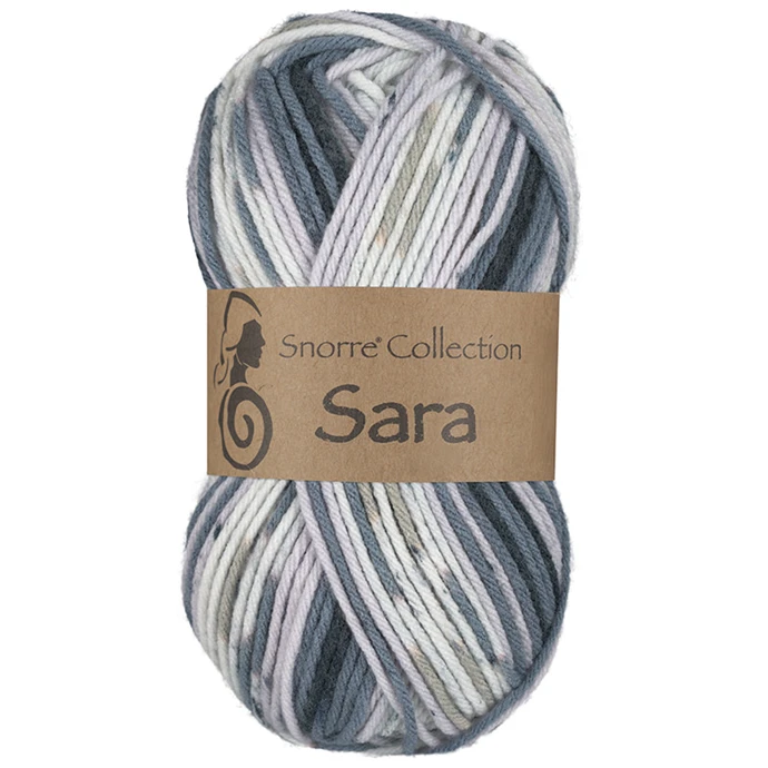 Snorre Collection Sara Multi, 50g, 911 Multi grå