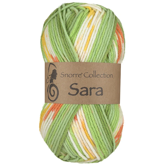 Snorre Collection Sara Multi, 50g, 932 Grön/Orange