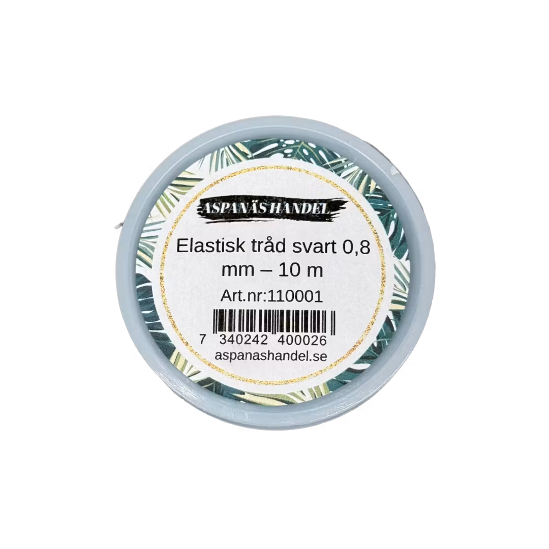 Elastisk tråd svart 0,8 mm 10 meter