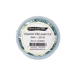 Elastisk tråd svart 0,8 mm – 10 m