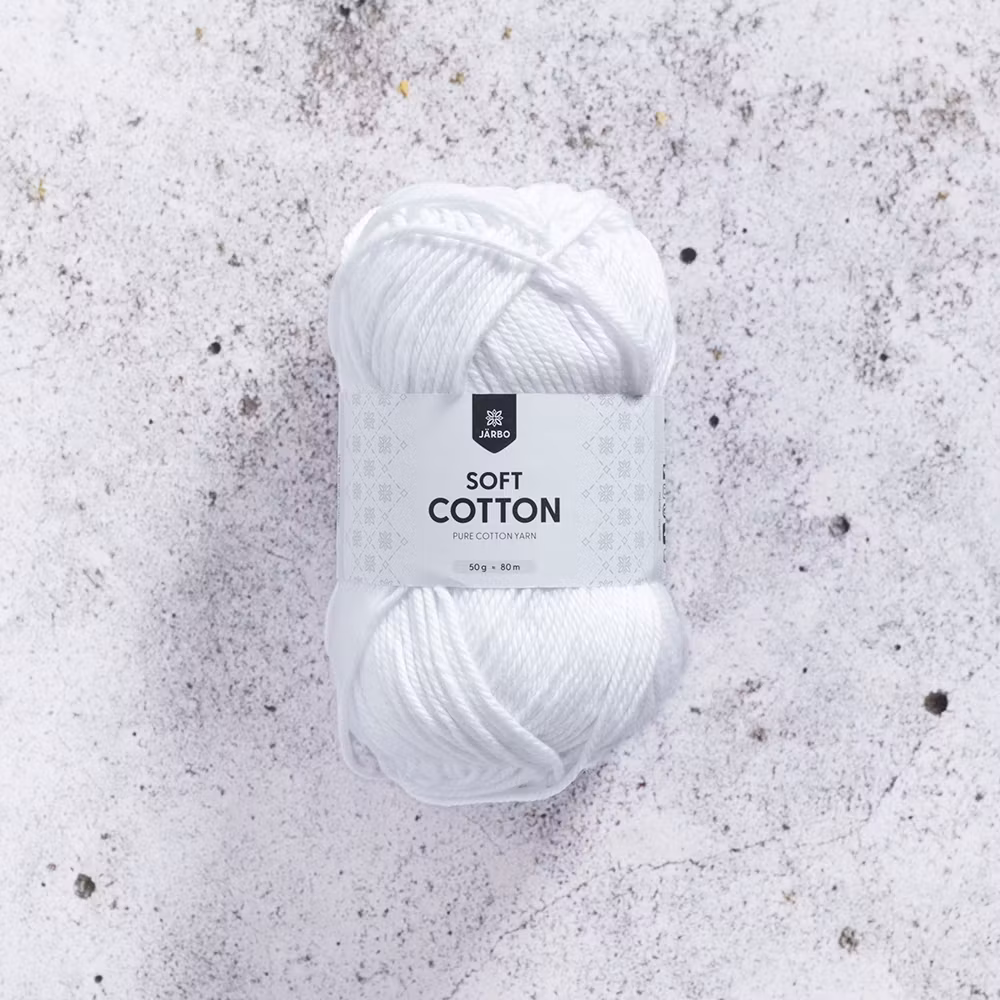 Järbo Soft Cotton, 8800, Optic White, 50g