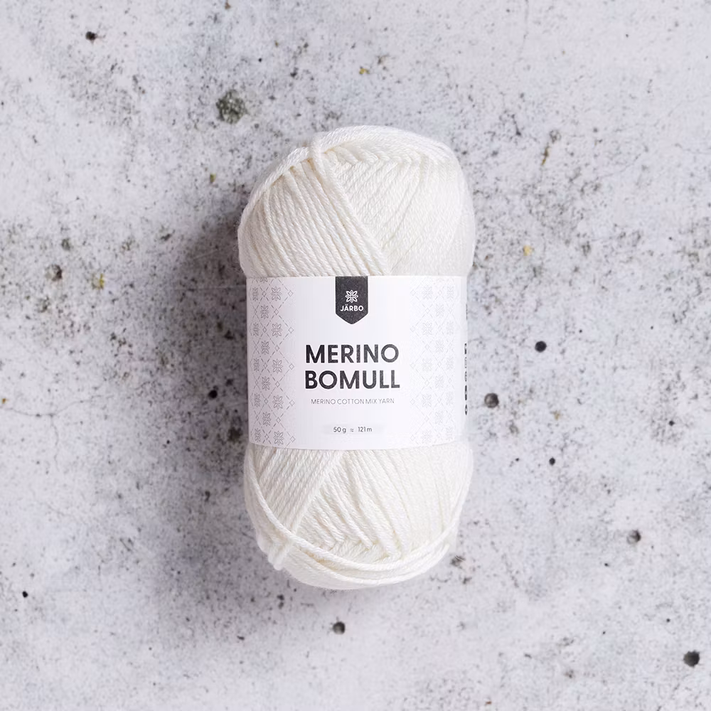 Järbo Merino Bomull, 34000, Cloud Dancer, 50g