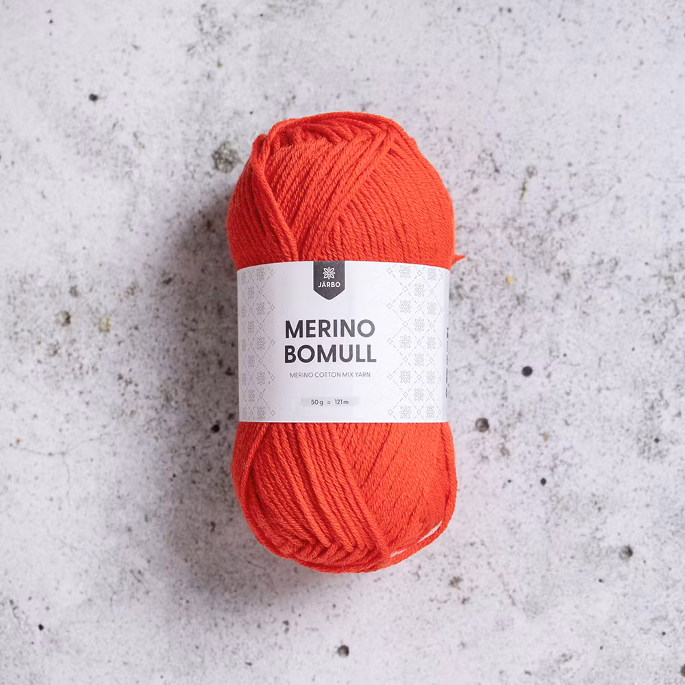 Järbo Merino Bomull, 34014, Fiery Red, 50g