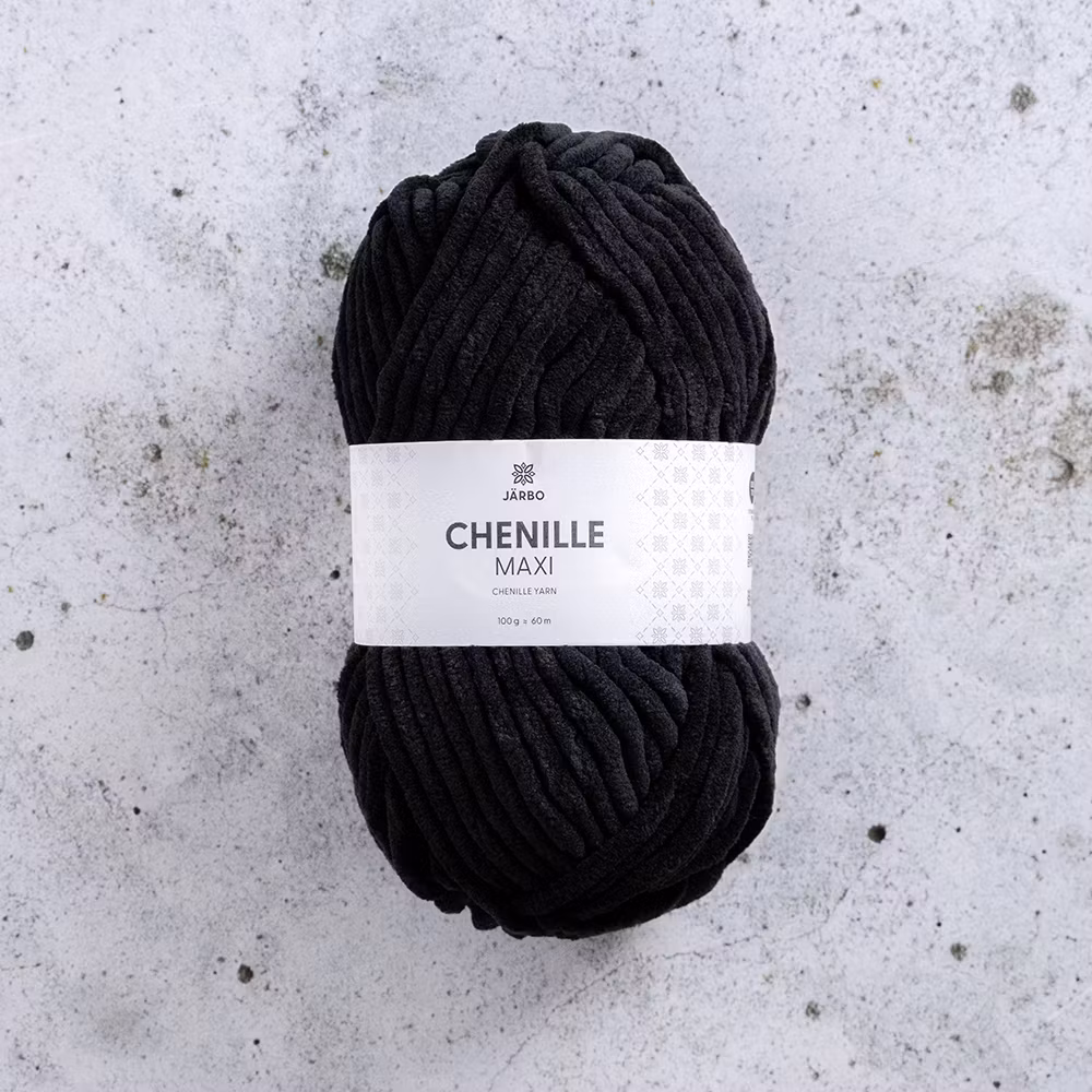 Järbo Chenille Maxi, 12303, Black Raven, 100g