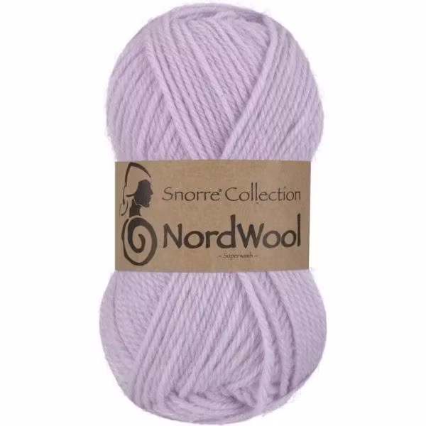 Snorre Collection Nordwool, 50g, 167 Ljuslila – helt garnnystan med Nordwool-banderoll.