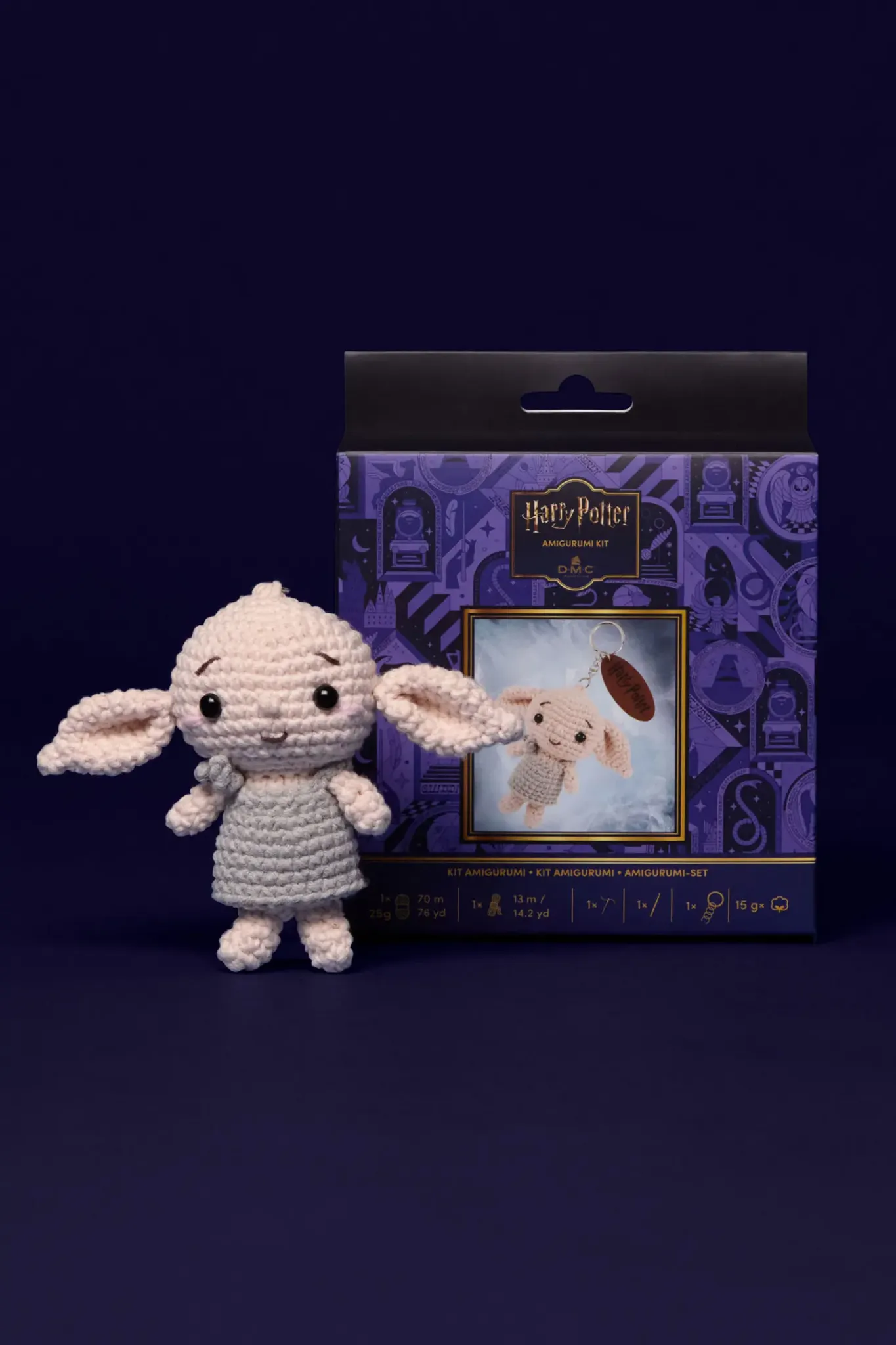 DMC Harry Potter – Virkkit nyckelring Dobby – kit och förpackning